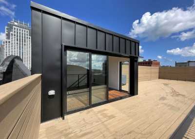Lincoln St Penthouse roof deck with headhouse